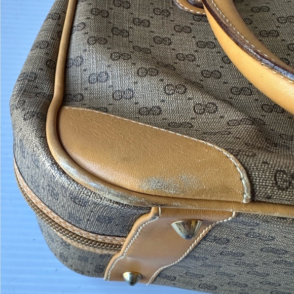 Gucci Vintage Monogram Canvas Boston Bag with Tan Leather Trim - Picture 15 of 16